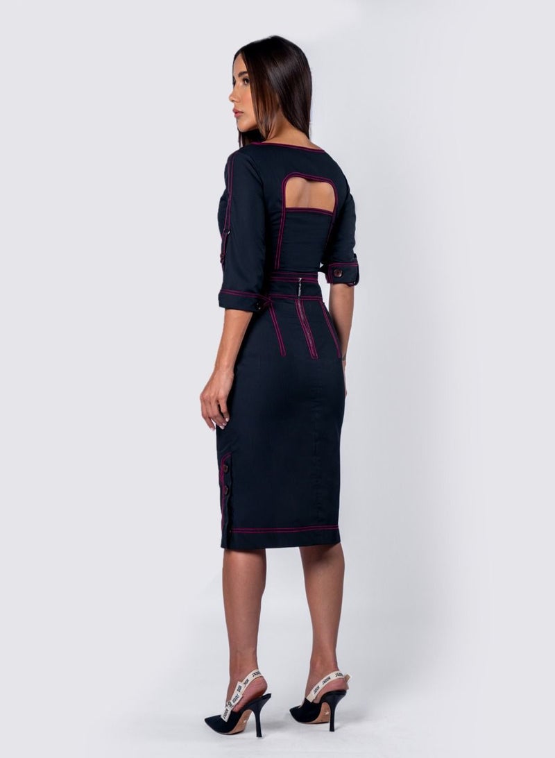 NIVA FASHION HOUSE Peekaboo Stitch Detailing Top & Skirt  - Image 5