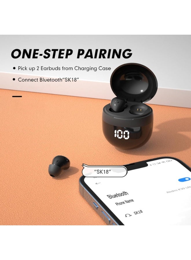 fantasize Invisible Mini Earbuds Wireless Bluetooth, Low Profile Micro Smallest Tiny Discreet Hidden Earbuds for Work, Small Headphones, Invisible Sleep Wireless Earphone, IPX5 Waterproof for Small Ear Canals - Image 4