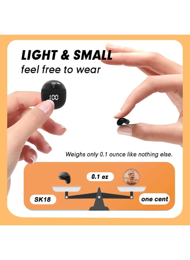 fantasize Invisible Mini Earbuds Wireless Bluetooth, Low Profile Micro Smallest Tiny Discreet Hidden Earbuds for Work, Small Headphones, Invisible Sleep Wireless Earphone, IPX5 Waterproof for Small Ear Canals - Image 3