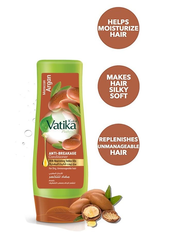 Vatika Naturals Moroccan Argan Anti-Breakage Conditioner | Moisture Soft, Grow Long - Anti-Frizz | For Dry, Unmanageable Hair - 200ml