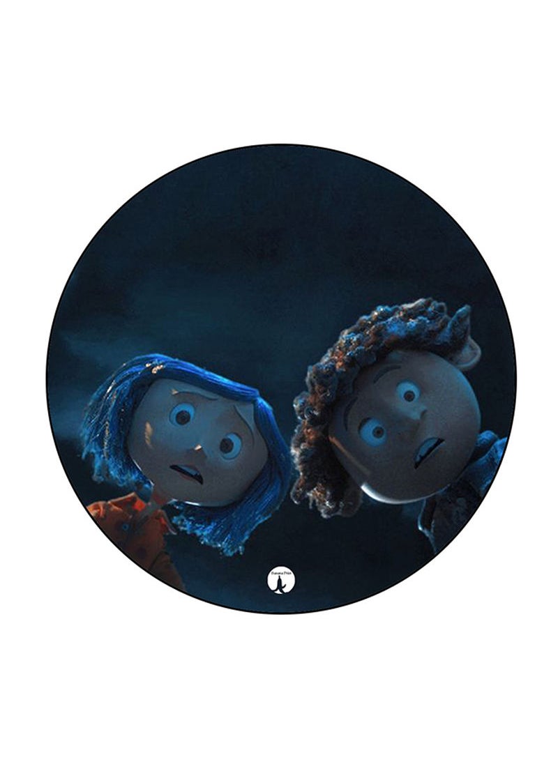 RKN Coraline Printed Mouse Pad Round  Multicolour 