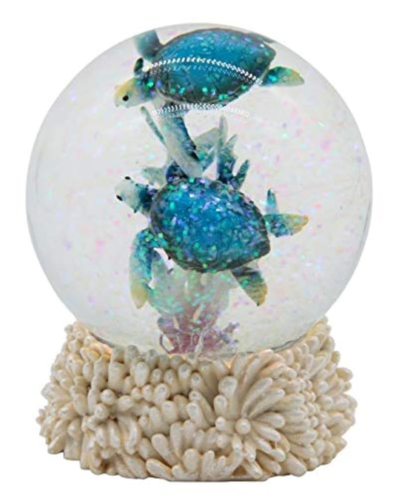 GOOD SMILE COMPANY Sea Turtle Snow Globe Ocean Life Beach Themed Gift Decor Figurine 45x35 inches 