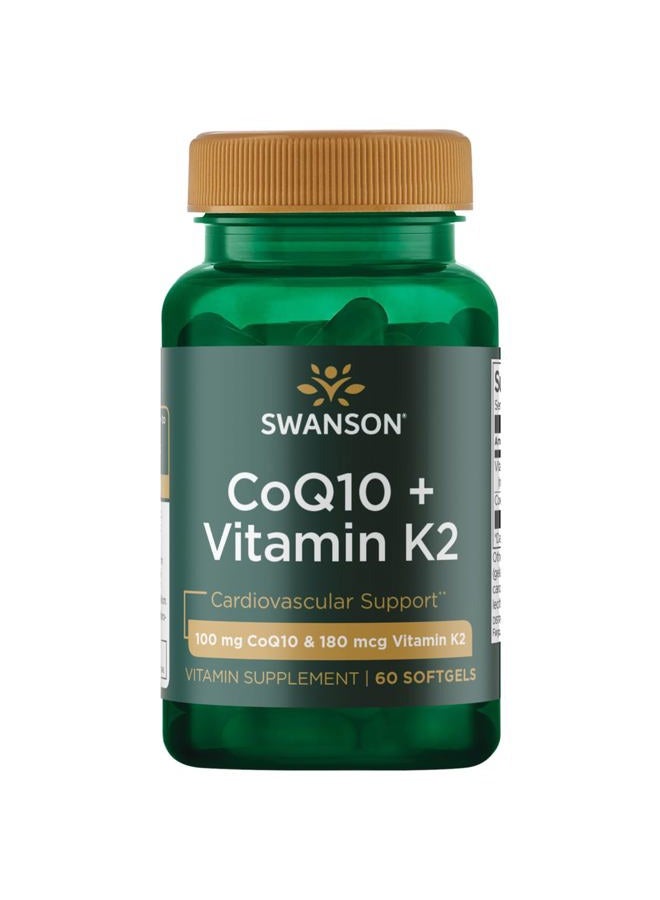 SWANSON Coq10 + Vitamin K2 60 Sgels - Image 1