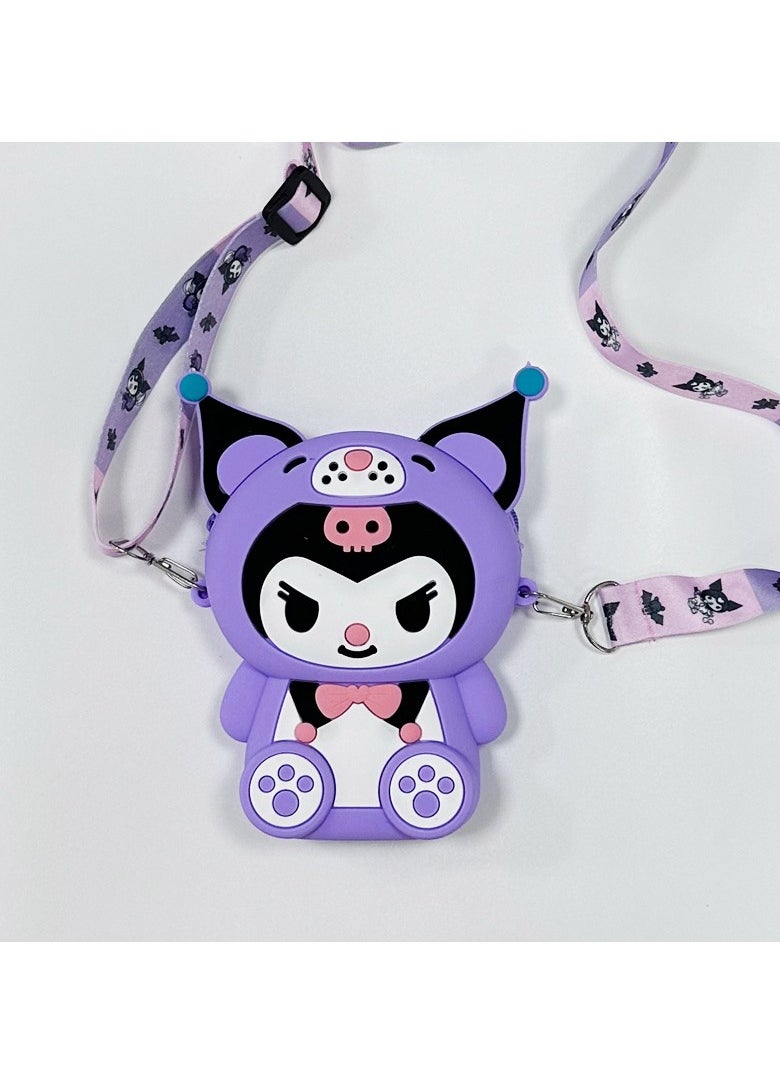 kuromi حقيبة كروس بودي لطيفة للفتيات بتصميم كرتوني 