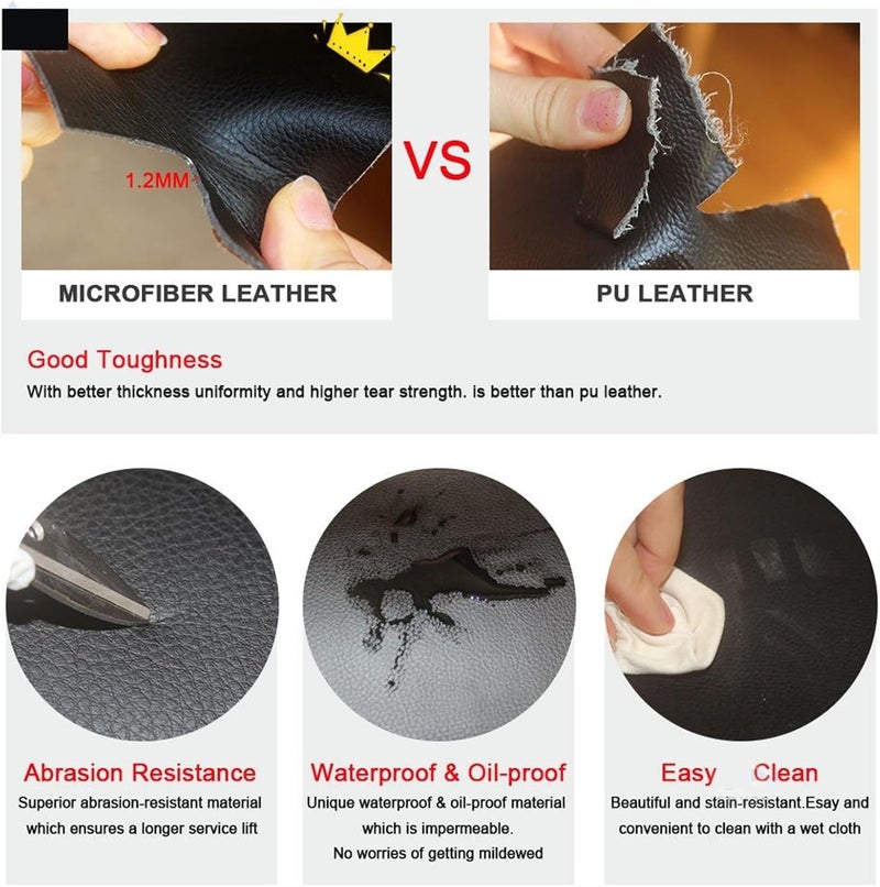 QASULER Microfiber Leather Door Armrest Covers - Image 5