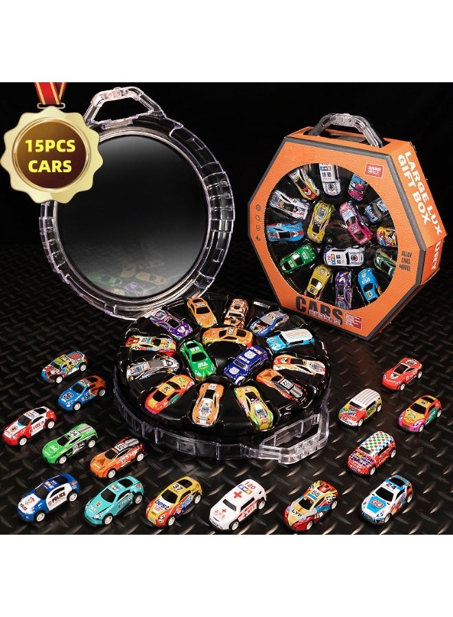 Soofam 15PCS 1:64 Alloy Inertial Regenerative Cars, Toy Cars for Children, Gifts for Children - Image 1