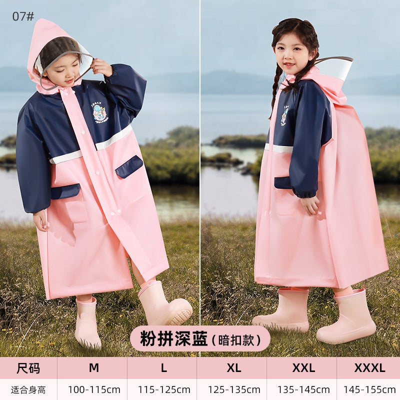 Children'S Raincoat Boys And Girls Children'S Full Body Waterproof Baby Kindergarten Primary School Girls School Special Poncho - Image 1