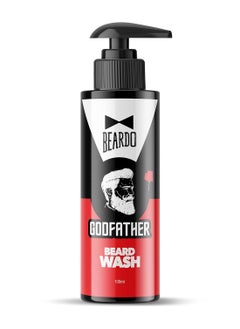 Beardo Godfather Beard Wash for men 100ml Aromatic Woody Scent Purifying and Hydrating Beard and Skin Cleaner with Avocado Oil Argan Oil Beard Shampoo for Clean and Healthy Beard