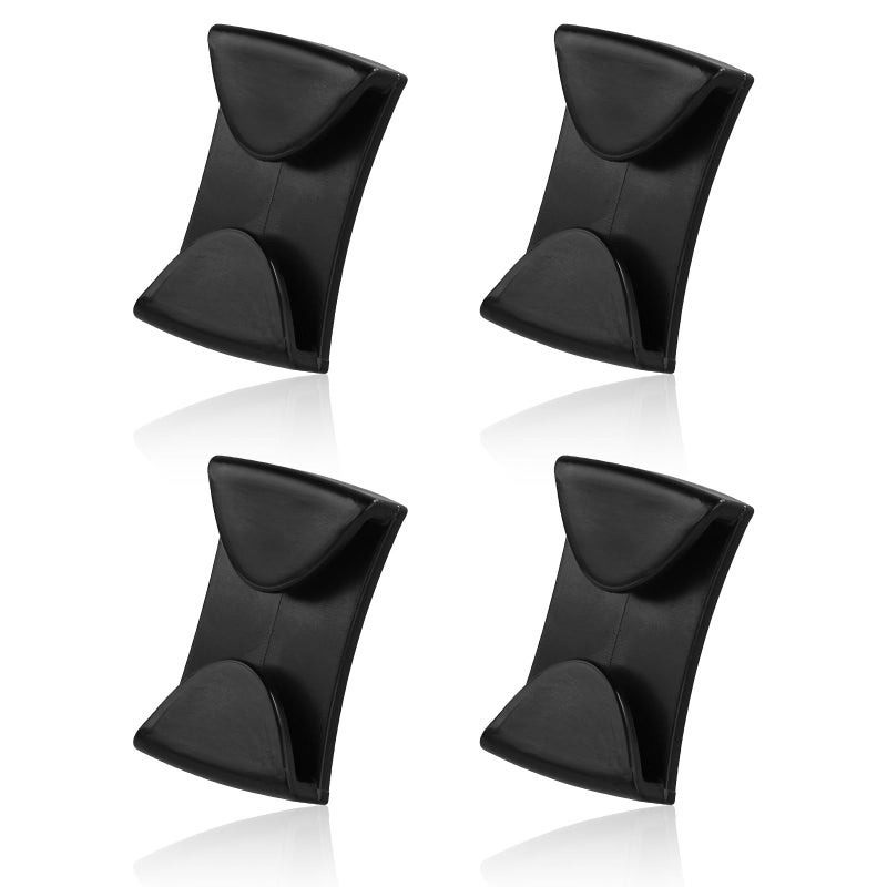 lasuroa 4pcs Winter Sports Goggle Clip, Ski Helmet Goggle Clip Replacement Goggle Strap Grip Accessories Retention System with Strong Adhesive for Sport Skate/Snowboard Helmets to Fix Goggles in Place (Black) - Image 1