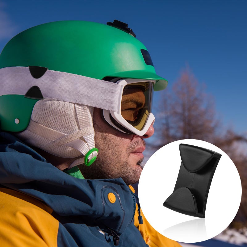 lasuroa 4pcs Winter Sports Goggle Clip, Ski Helmet Goggle Clip Replacement Goggle Strap Grip Accessories Retention System with Strong Adhesive for Sport Skate/Snowboard Helmets to Fix Goggles in Place (Black) - Image 4
