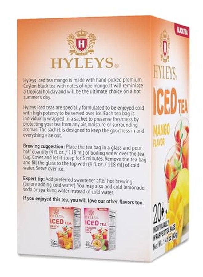 Hyleys Iced Black Tea Mango Flavor - 20 Tea Bags - Image 4