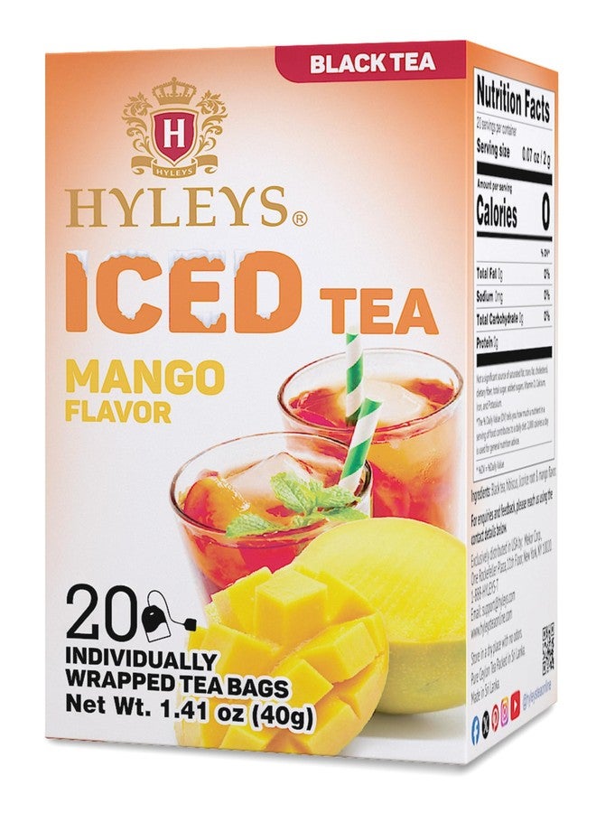 Hyleys Iced Black Tea Mango Flavor - 20 Tea Bags - Image 2