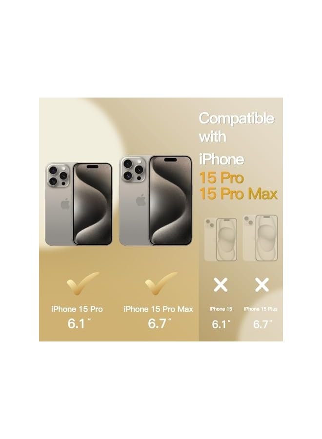 جي تيك واقي عدسة الكاميرا لهاتف iPhone 15 Pro مقاس 6.1 بوصة وiPhone 15 Pro Max مقاس 6.7 بوصة، غطاء حلقة معدنية من الزجاج المقوى 9H لامع لامع، شفاف عالي الدقة، مجموعة واحدة (تيتانيوم طبيعي) - Image 2