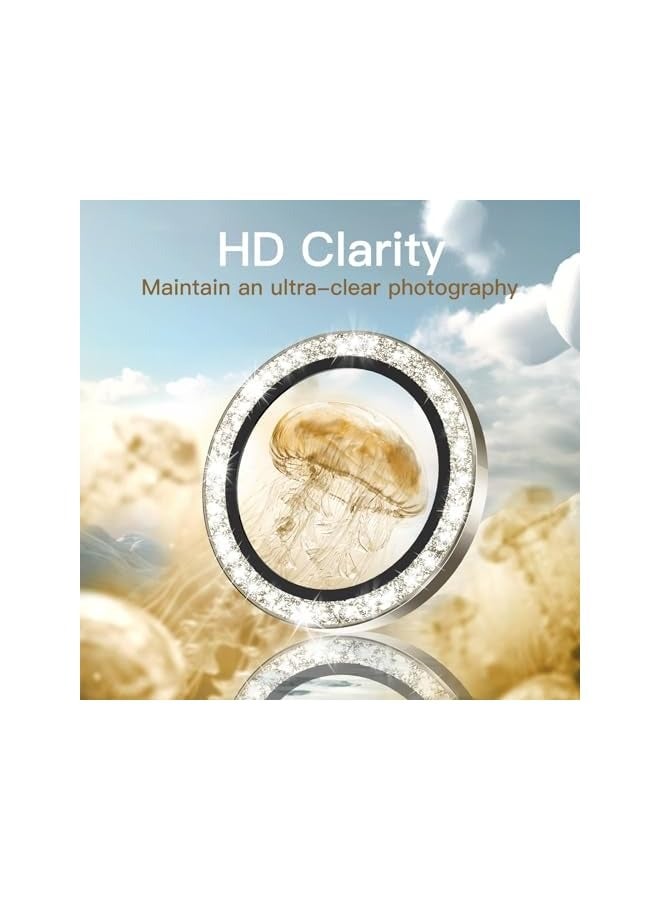 جي تيك واقي عدسة الكاميرا لهاتف iPhone 15 Pro مقاس 6.1 بوصة وiPhone 15 Pro Max مقاس 6.7 بوصة، غطاء حلقة معدنية من الزجاج المقوى 9H لامع لامع، شفاف عالي الدقة، مجموعة واحدة (تيتانيوم طبيعي) - Image 4