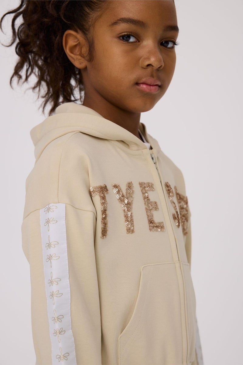 TYESS Girls Beige Tracksuit Top  - Image 3