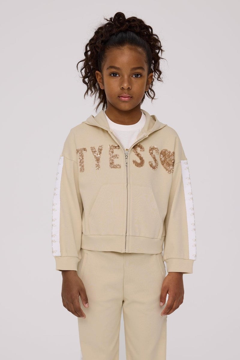 TYESS Girls Beige Tracksuit Top  - Image 2