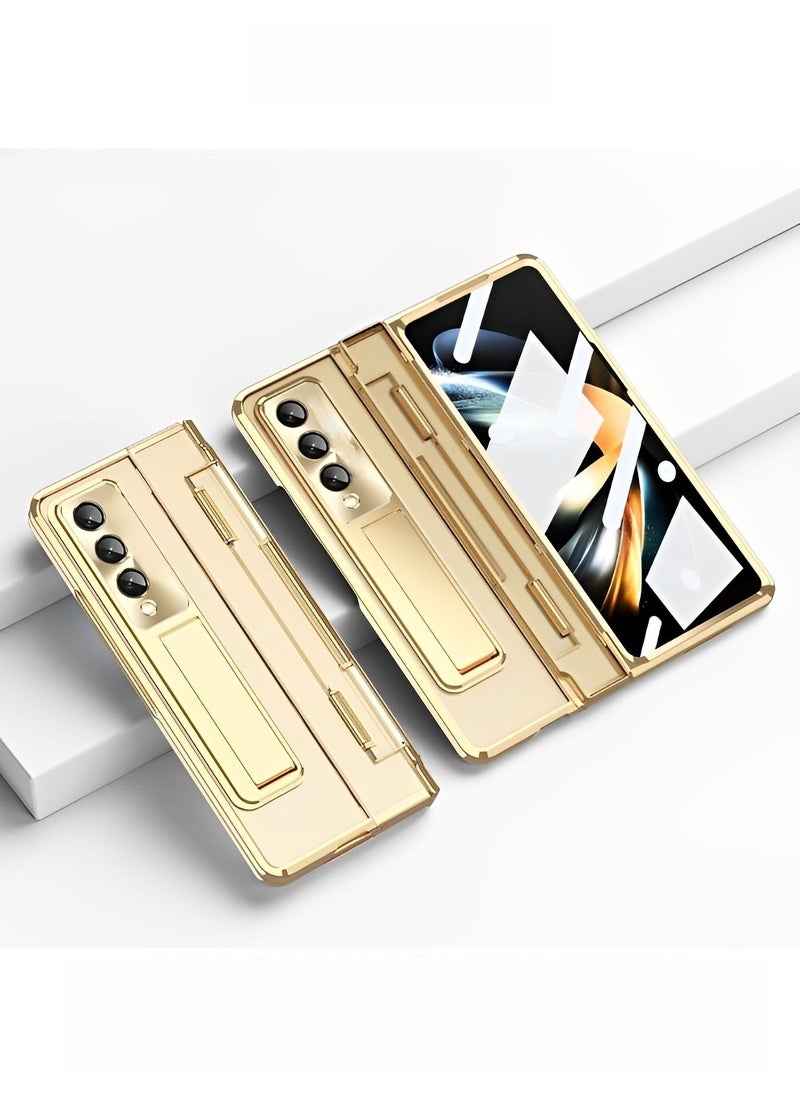 REOCLE Phone Case Phone Cover with Screen Protector Transparent Frosted Stand Hinge Phone Case for Samsung Galaxy Z Fold 3 Fold 4 Fold 5  - Image 2
