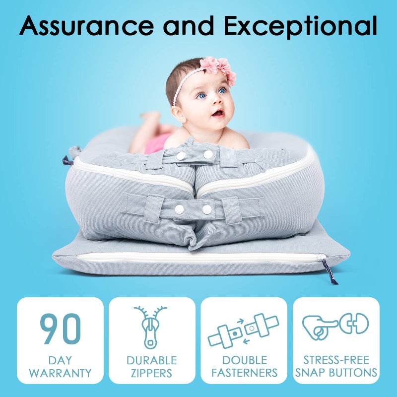 MEXXI Corduroy Baby Nest Cover for Dockatot Deluxe+ Docks | MEXXI Hypoallergenic Cotton Newbon Lounger Cover (Cover Only) (Alice Blue) - Image 5