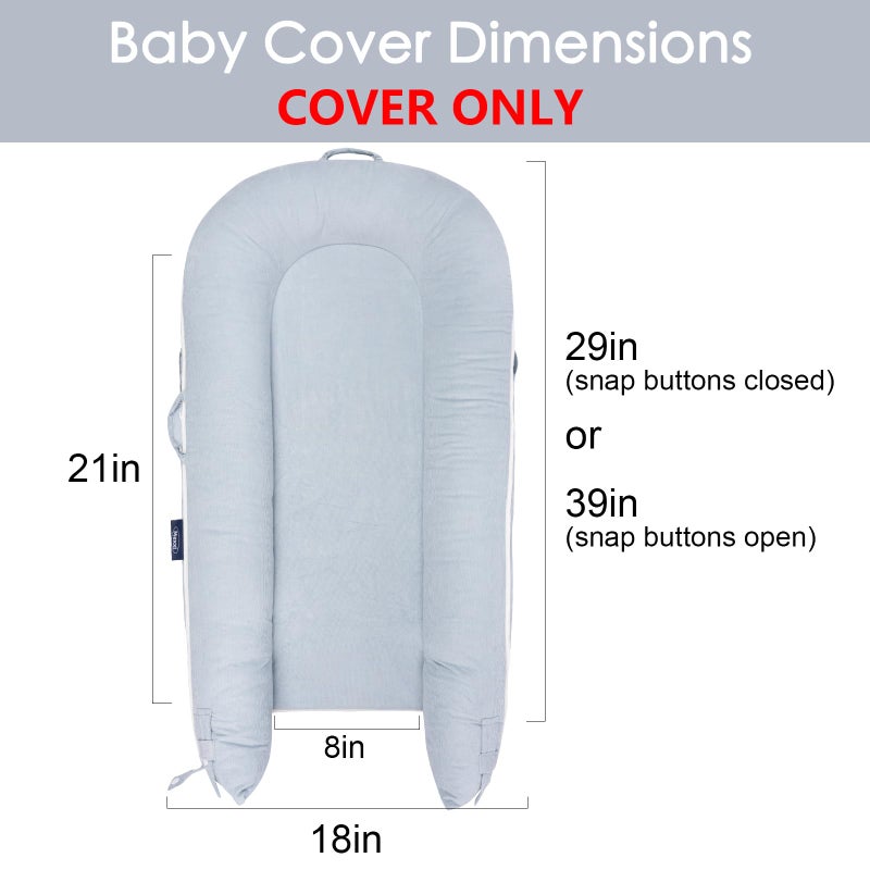 MEXXI Corduroy Baby Nest Cover for Dockatot Deluxe+ Docks | MEXXI Hypoallergenic Cotton Newbon Lounger Cover (Cover Only) (Alice Blue) - Image 2