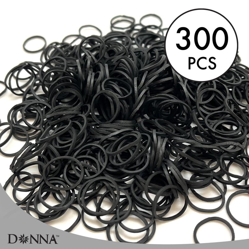 DONNA 300PCS Small Black Rubber Bands for Hair â€“ Strong Elastic Hair Ties for Braids, Twists, Locs, and Ponytails, Durable No-Snag Mini Hair Bands for Styling, Braiding & Everyday Use, Black - Image 4