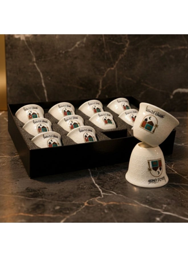 Porcelain Coffee Cup 12 Pcs Set for Ramadan - Image 1