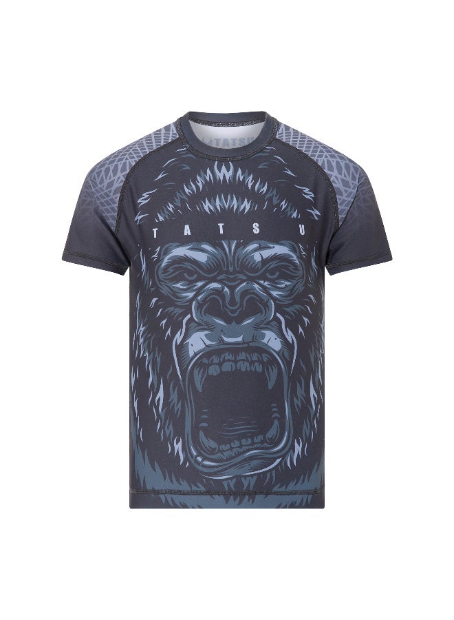 Tatsu تيتسو غوريلا راشغارد بأكمام قصيرة رمادي - Image 1