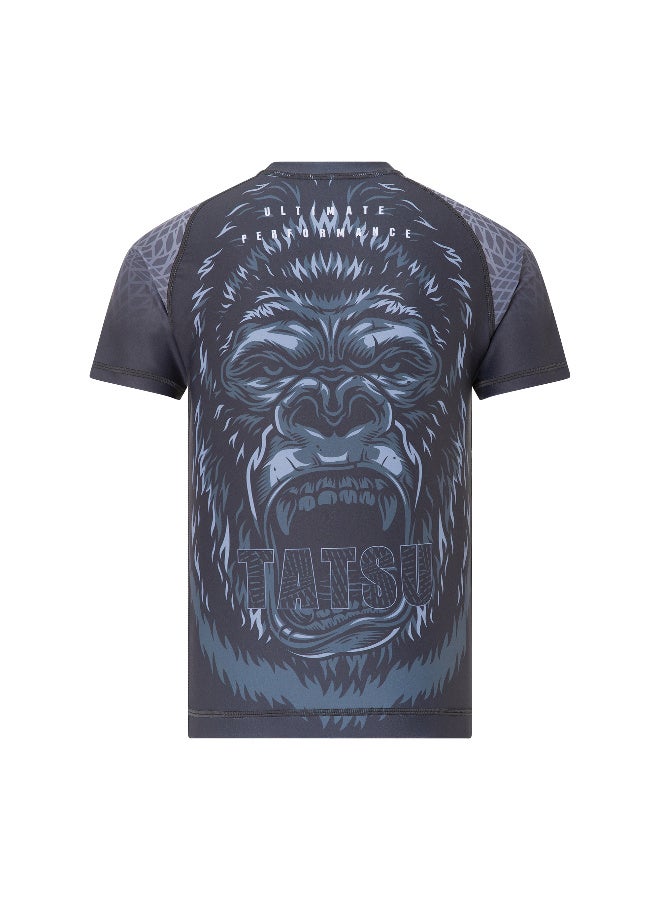 Tatsu تيتسو غوريلا راشغارد بأكمام قصيرة رمادي - Image 3