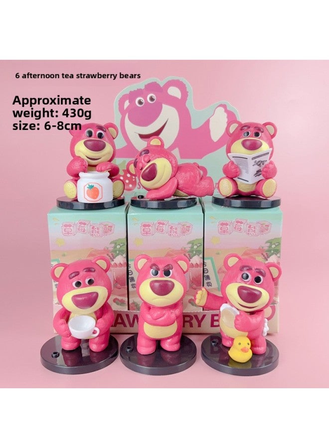 In Stock And Fast Delivery Strawberry Bear Hand-made Blind Box Sleeping Series Butt Butt Bear Doll Trendy Play Gashapon Girl Heart Ornaments 