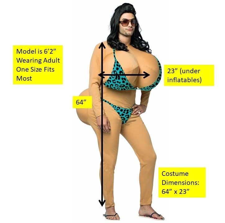 Rasta Imposta Big Bikini Babe Tan Costume, Adult Men's One Size - Image 2