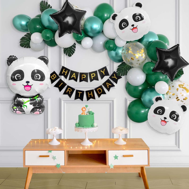 SpecialYou.in Panda Theme Birthday Decorations Items Foil Balloon,Jungle Theme Birthday Decoration Items With Metallic Balloons For Decoration,Birthday Decoration Items For Boys,Foil Balloons-41 Pcs - Image 2