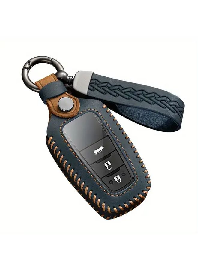 Blue Premium PU Leather Key Case For Toyota Sienna Granvia Alfard - Image 3