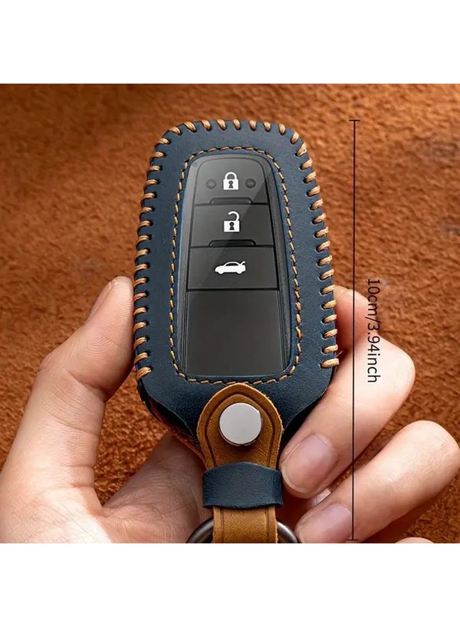 Blue Premium PU Leather Key Case For Toyota Sienna Granvia Alfard - Image 2