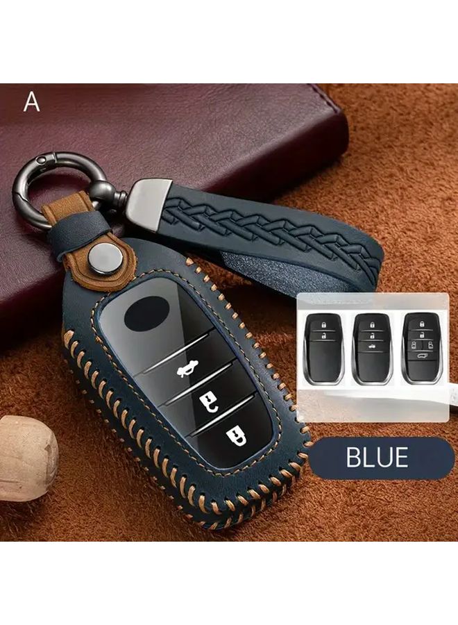 Blue Premium PU Leather Key Case For Toyota Sienna Granvia Alfard - Image 1