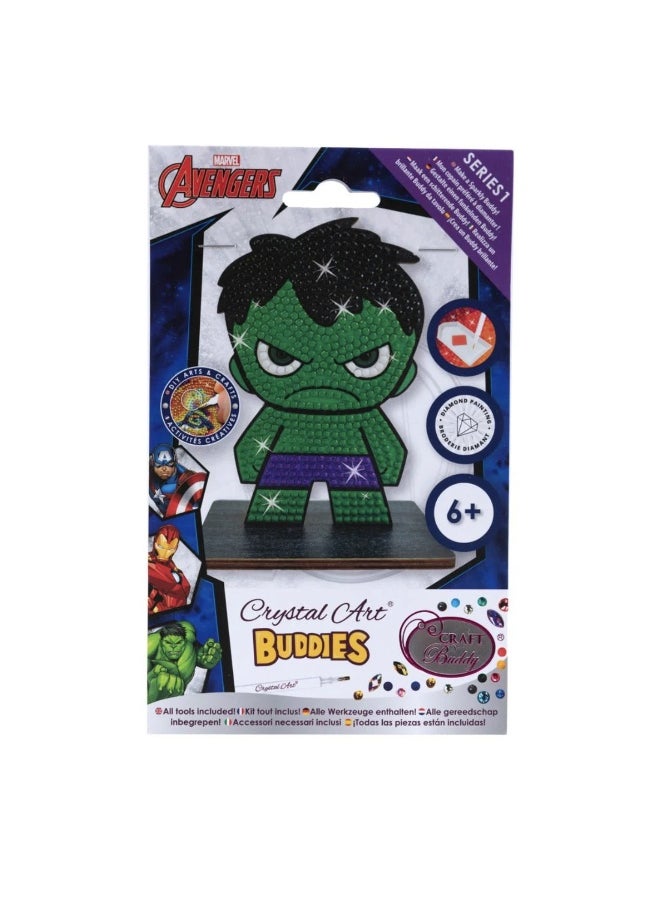 Craft Buddy - Craft Buddy Marvel Avengers Hulk Crystal Art Buddies Series 1 Diamond Painting Kit - Image 1