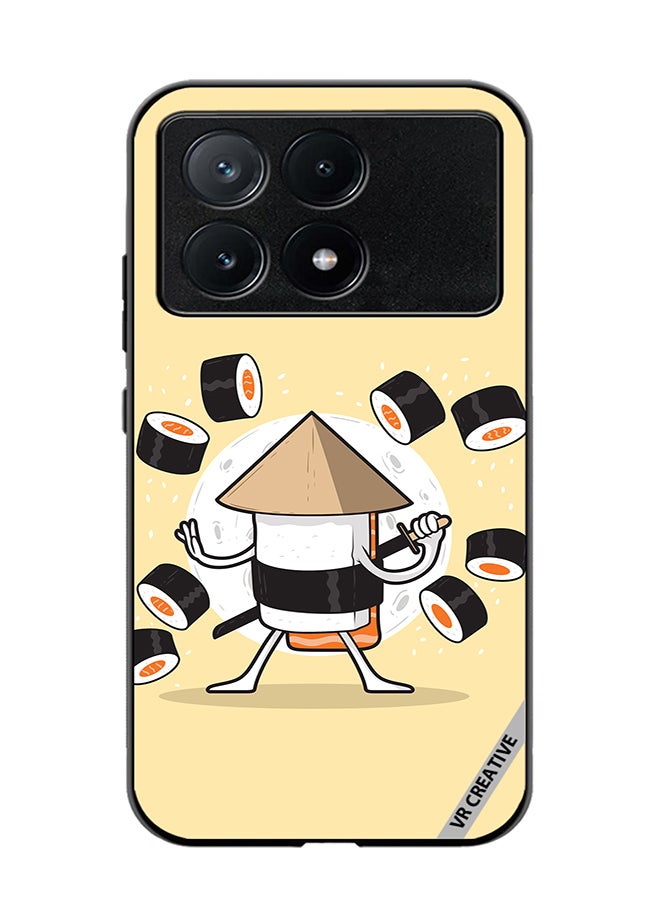 VR CREATIVE Protective Case Cover For Xiaomi Poco X6 Pro Samurai Sushi Design Multicolour - Image 1