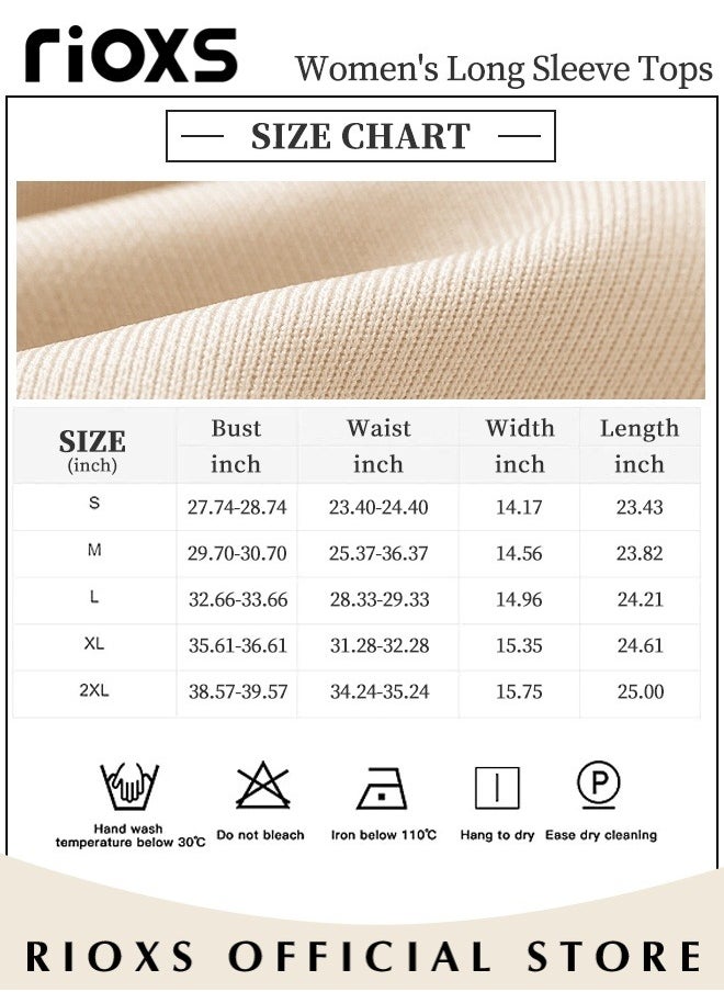 RIOXS - Women's Long Sleeve Basic Shirts, Comfortable Skin-friendly Slim Fitted Underscrub, Soft Stretchy Tops, Button up Shirts for Women, Classic Simple Undershirt with Fitted Silhouette, Versatile Essential Piece that Can Adapt to Any Situation - Image 1