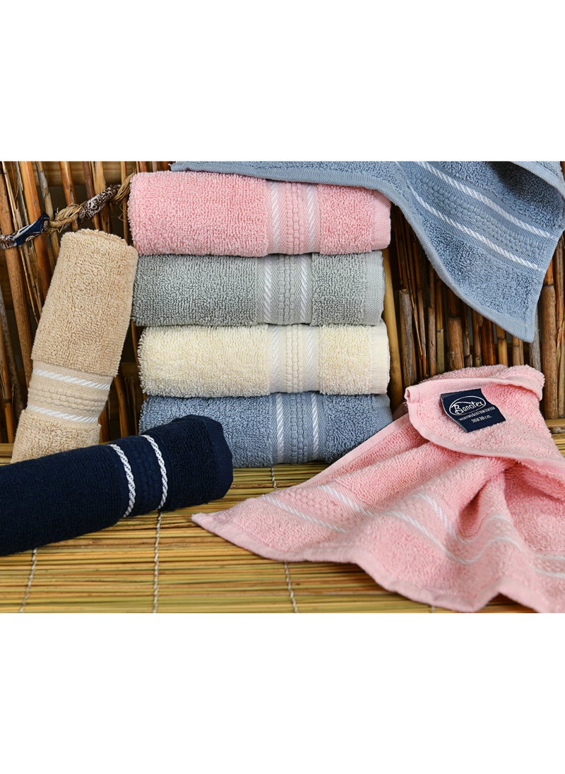 بانوتيكس طقم مناشف وجه مناشف تيري قطن عبوة من 6 قطع - 33 × 33 سم - 550 جم | لينة وممتصة | جودة ممتازة مثالية للاستخدام اليومي | مثالية لفندق ومنتجع وسبا33 سم × 33 سم 100٪ قطن صنع في مصر  - Image 4