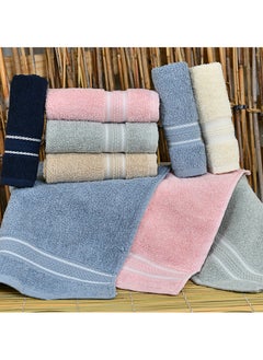 Banotex Face Towels /Washcloths Terry Cotton Pack of 6Pcs - 33x33cm -550Gsm | Soft and Absorbent | Premium Quality Perfect for Daily Use | Ideal for Hotel Resort & Spa100% Cotton Made in Egypt  - Image 1