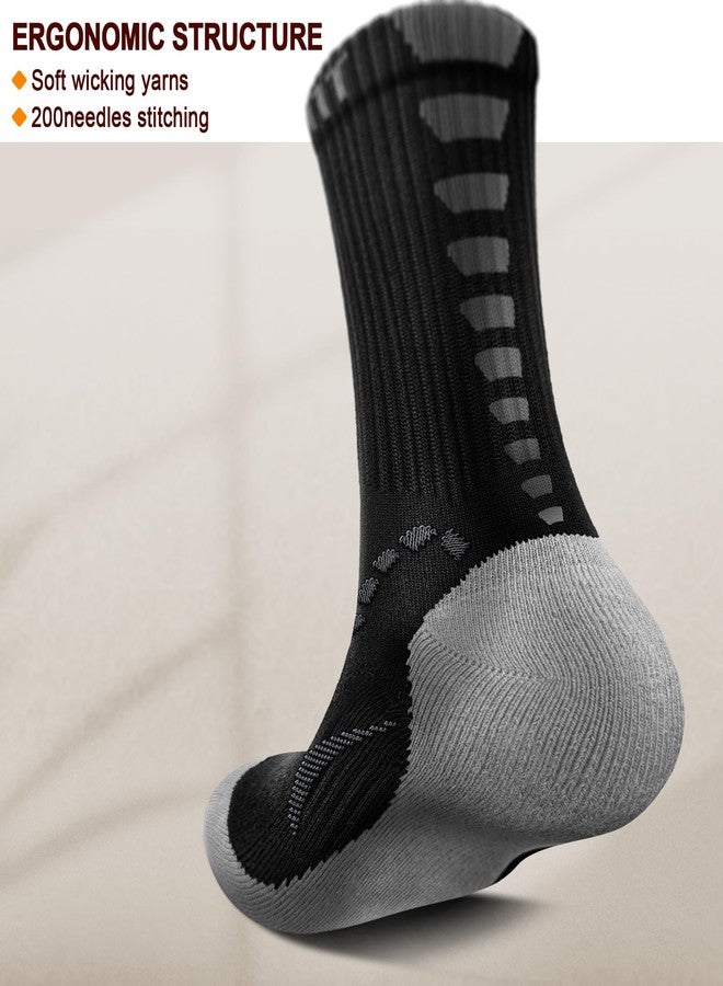 KEMISANT Men Socks, Athletic Running Socks Compression Wicking For Men Sports Hiking Fishing Cushioned Sole Arch Support(6Pairs,Shoes Size:Men 9-10) - Image 2