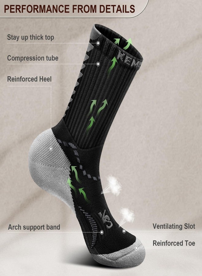 KEMISANT Men Socks, Athletic Running Socks Compression Wicking For Men Sports Hiking Fishing Cushioned Sole Arch Support(6Pairs,Shoes Size:Men 9-10) - Image 4