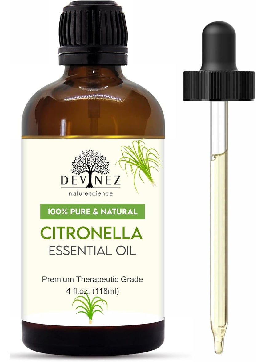 Devinez Devinez Citronella Essential Oil (118ml) - 100% Pure, Natural | Aromatherapy, DIY Candle Making 