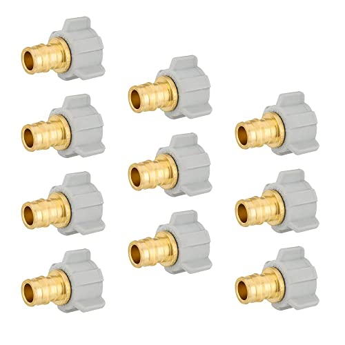 EFIELD 10Pack EFIELD PexA Expansion Full Flow Brass Fittings 12 Pex X 12 Female NPT Swivel AdapterASTM F1960PEX1960126PEX1960126 - Image 1