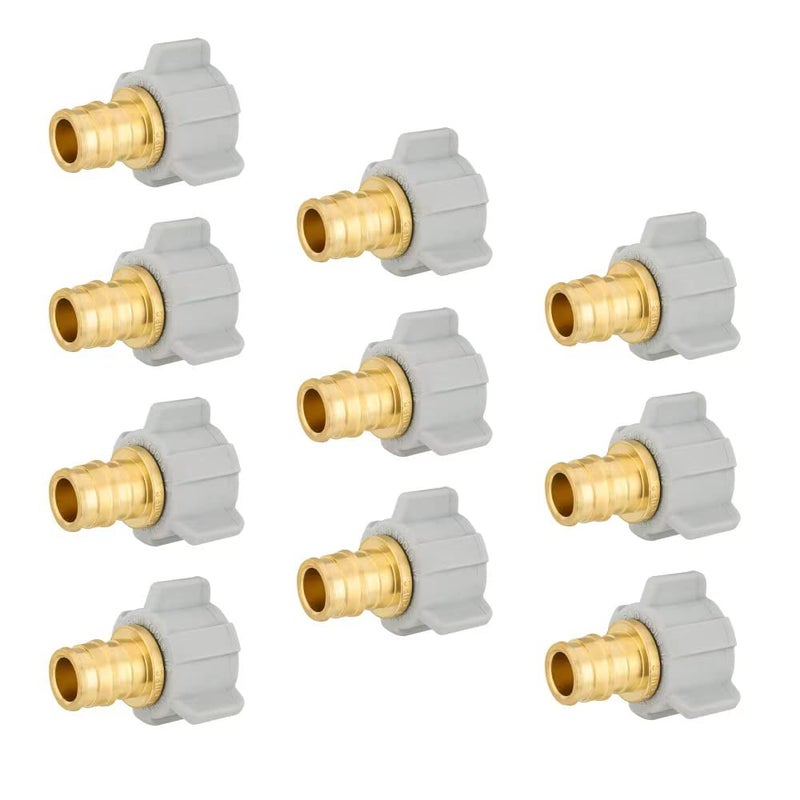 EFIELD 10Pack EFIELD PexA Expansion Full Flow Brass Fittings 12 Pex X 12 Female NPT Swivel AdapterASTM F1960PEX1960126PEX1960126 - Image 2