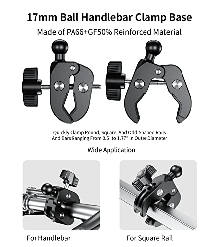 Kewig Motorcycle Phone Mount, Bike Phone Mount Upgrade Quick Install Handlebar Clamp, Bike Phone Holder for Scooter Clip Mount for 4.0-6.9" Phone - Image 3