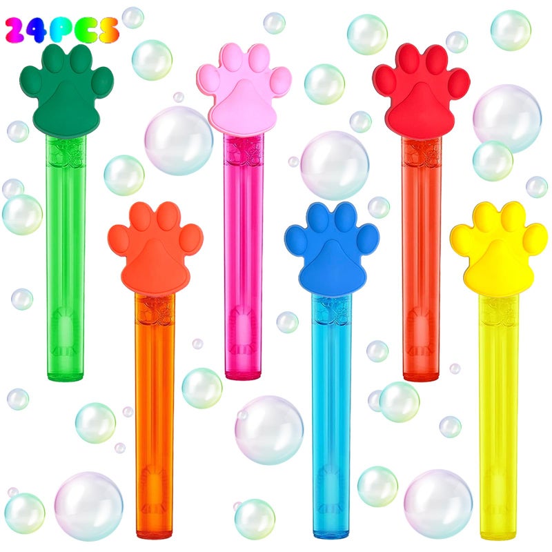 uoyoi Paw Party Favors24Pcs Paw Print Bubble Wands for KidsCute Bubble Wand for Pet Dog Puppy Cat Birthday Party SuppliesClassroom Prizes Pinata Goodie Bag Stuffers Gifts - Image 2