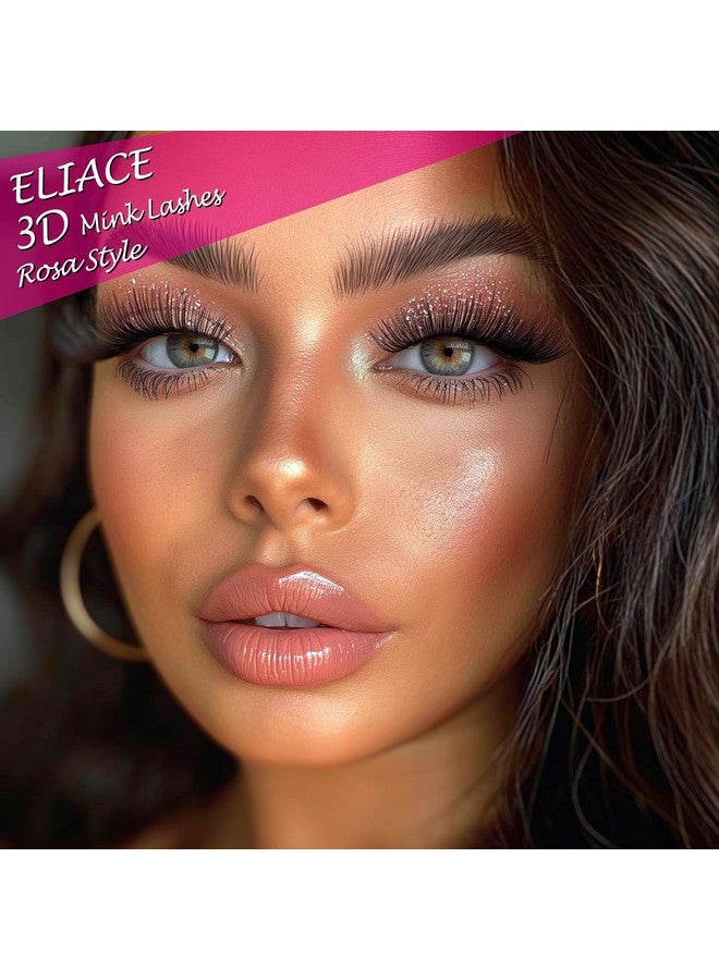 Eliace Lashes Natural Wispy False Eyelashes Pack 15 Pairs Cateye Eyelashes Mink 3D Faux Fluffy Lashes Cat Eye, Winged Fox Lashes, Reusable Soft Extension Makeup False Lashes (14 Mm) | Rosa - Image 2