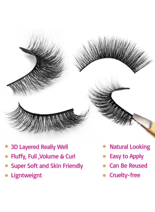 Eliace Lashes Natural Wispy False Eyelashes Pack 15 Pairs Cateye Eyelashes Mink 3D Faux Fluffy Lashes Cat Eye, Winged Fox Lashes, Reusable Soft Extension Makeup False Lashes (14 Mm) | Rosa - Image 3