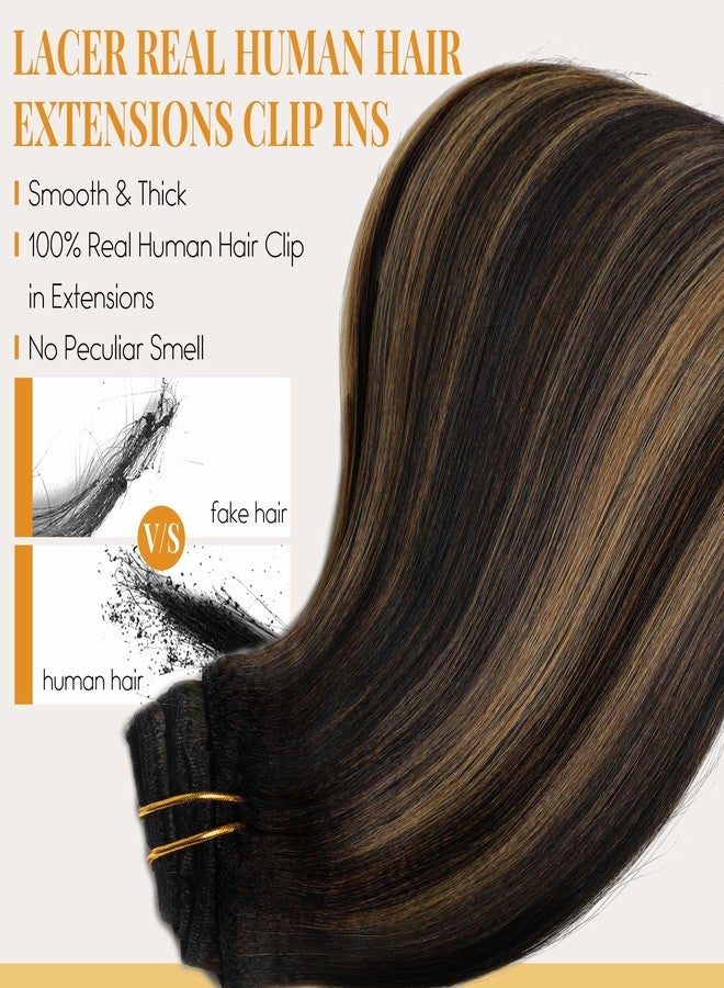 Lacer Clip in Hair Extensions Real Human Hair, 20 Inch Straight Clip ins 1B Jet Black, Remy Human Hair Extensions 7pcs Per Set - Image 3