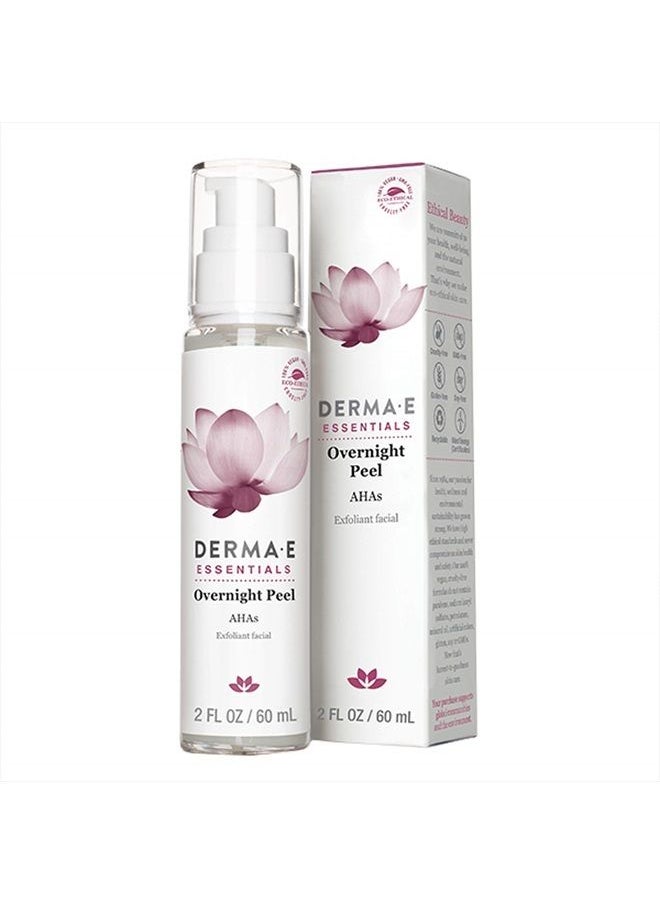 derma-e - DERMA E Overnight Peel – Alpha Hydroxy Acid Face Mask for Acne Scars, Uneven Skin & Hyperpigmentation – Peel with AHAs Calms, Hydrates & Retexturizes, 2 fl oz - Image 1
