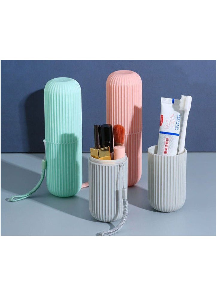 3 Pieces Toothbrush Travel Case ,Hard Plastic Tooth Brush Container Portable Toothbrush Cup Holder for Storage Toothbrushes and Toothpaste(Pink,Green,White) - Image 5